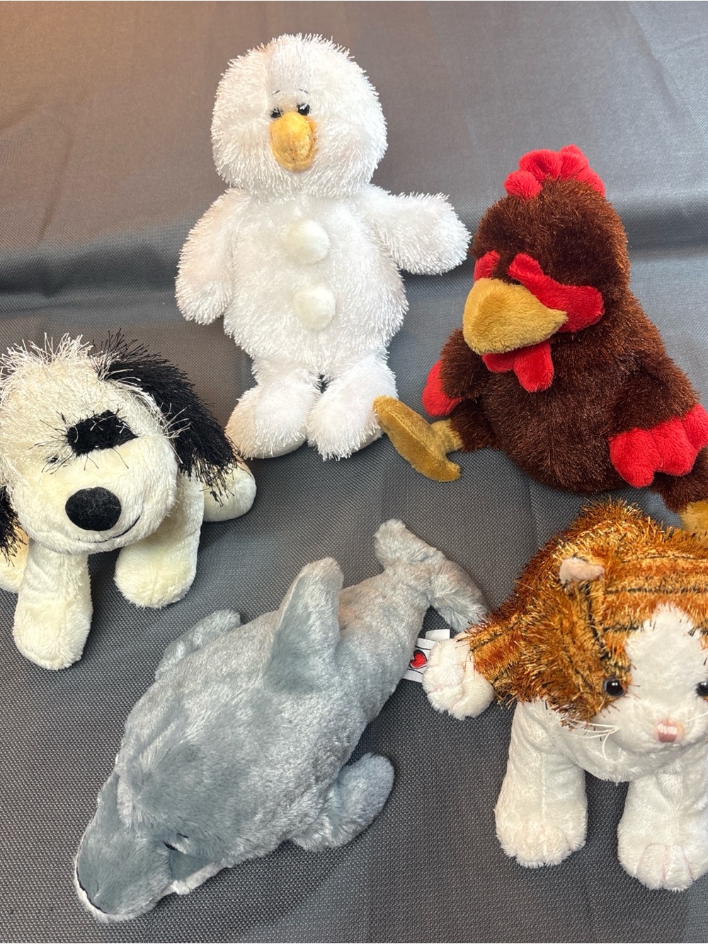 Ganz Webkin plushie Lot of 5 dog, rooster, cat, dolphin, snowman